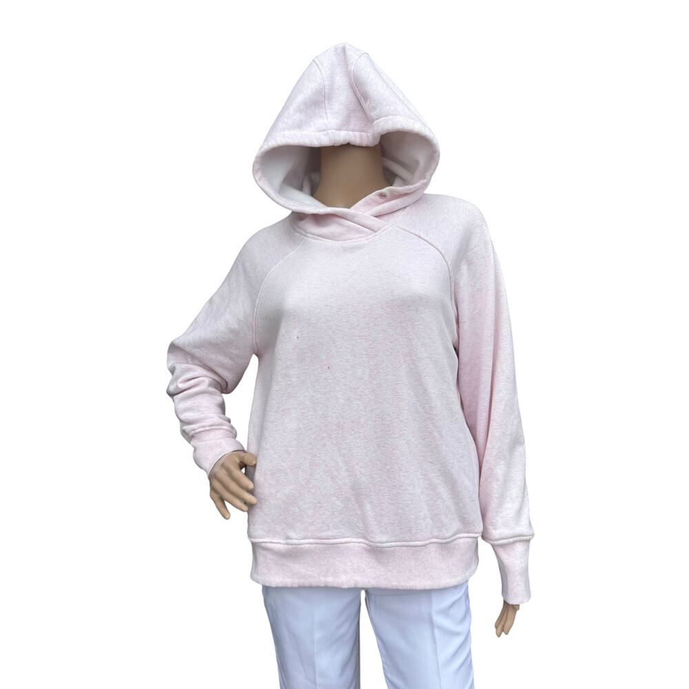 Jockey Heather Pink Hoodie Sweatshirt Side Slit High Low Soft Women Medium M